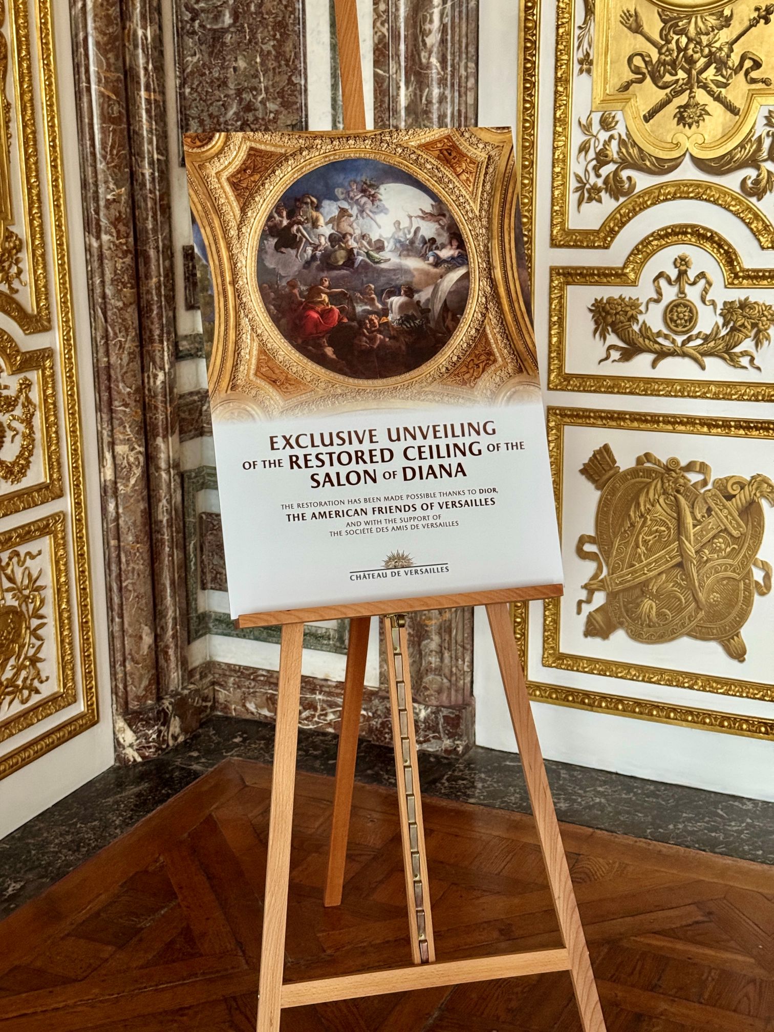 Restored Ceiling Signage Thanks to the American Friends of Versailles